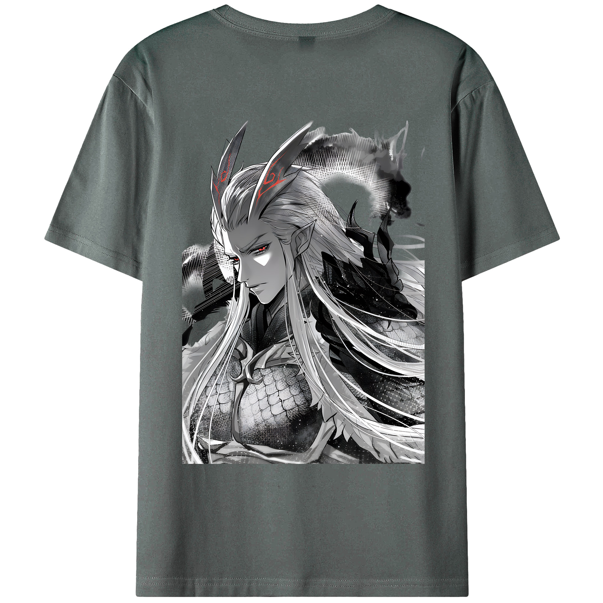 （画像用） Ne Zha 2 ナタ 魔童の大暴れ 綿100％ メンズ半袖Tシャツ（バックプリント） 通気性